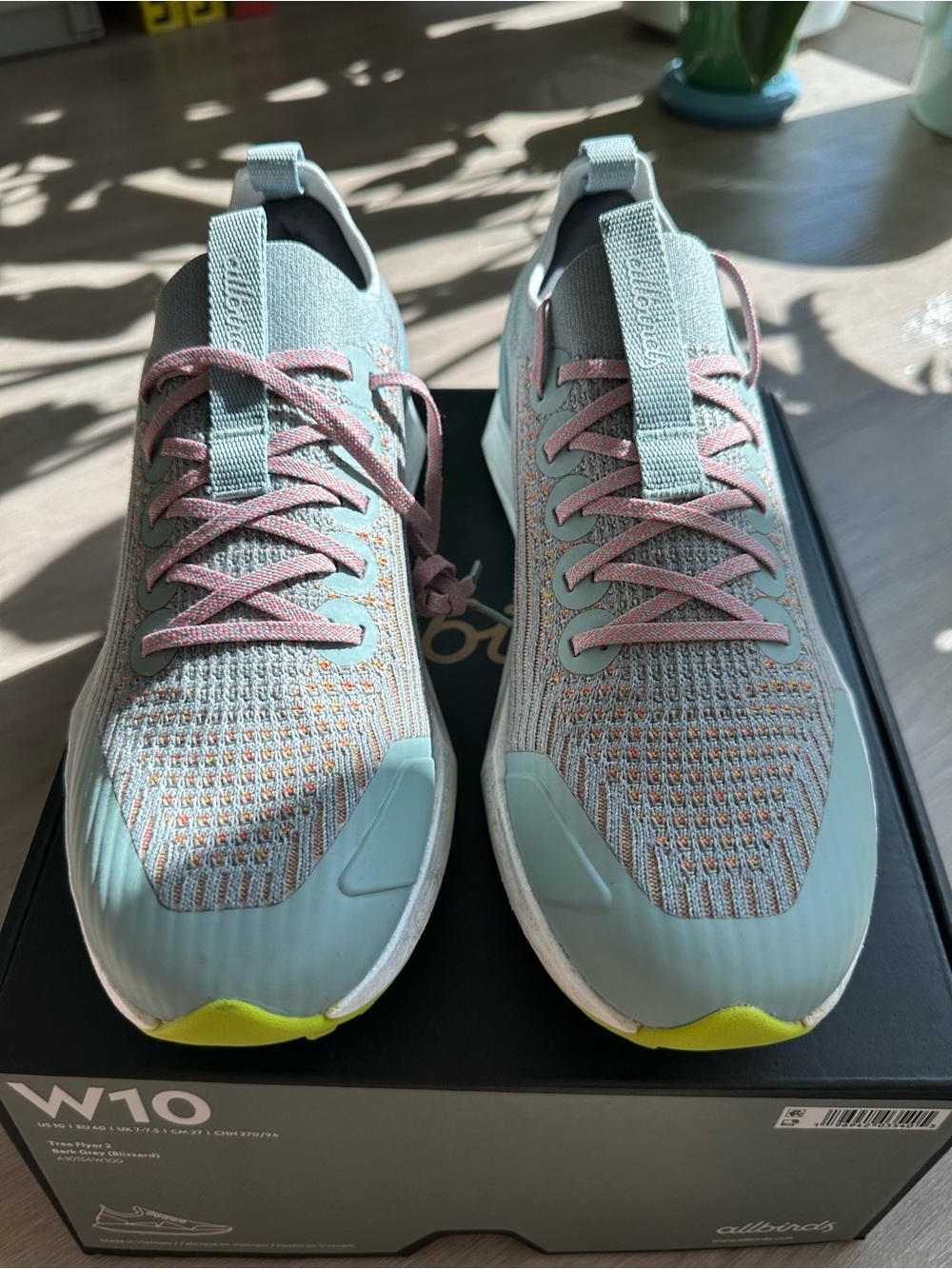 Allbirds tree flyer 2, women’s 10, new, light blue pink